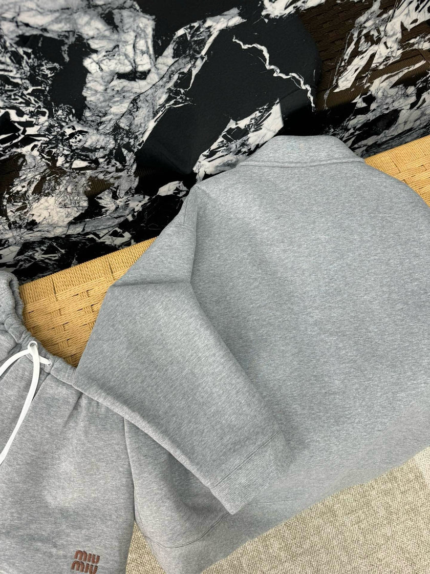 Logo Zip Sweatshirt & Braided Sandals Set