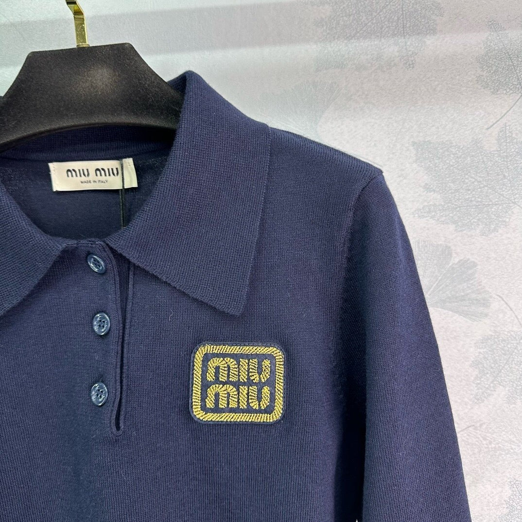 Logo Patch Knit Polo