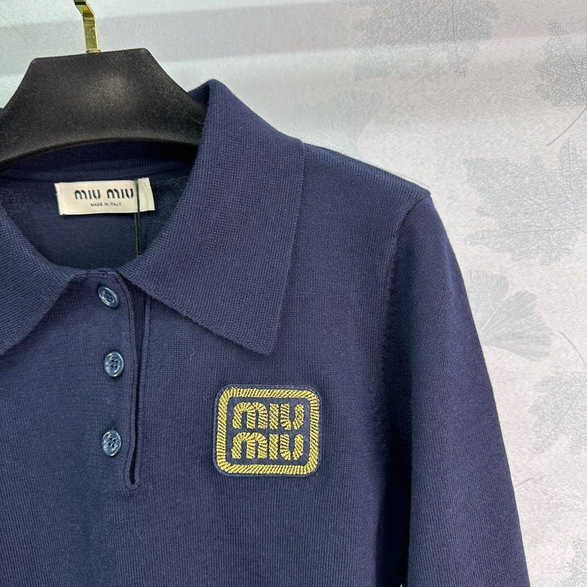 Logo Patch Knit Polo