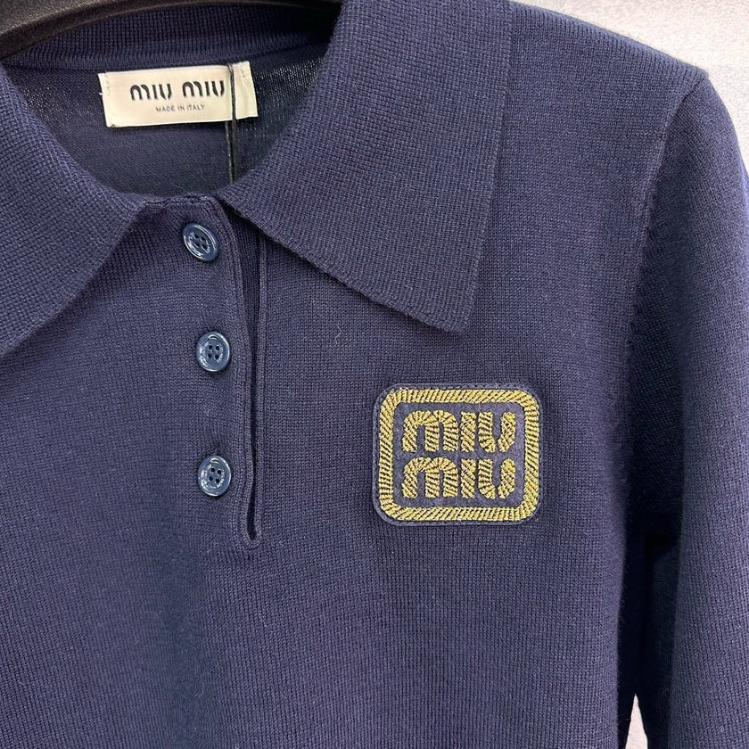 Logo Patch Knit Polo