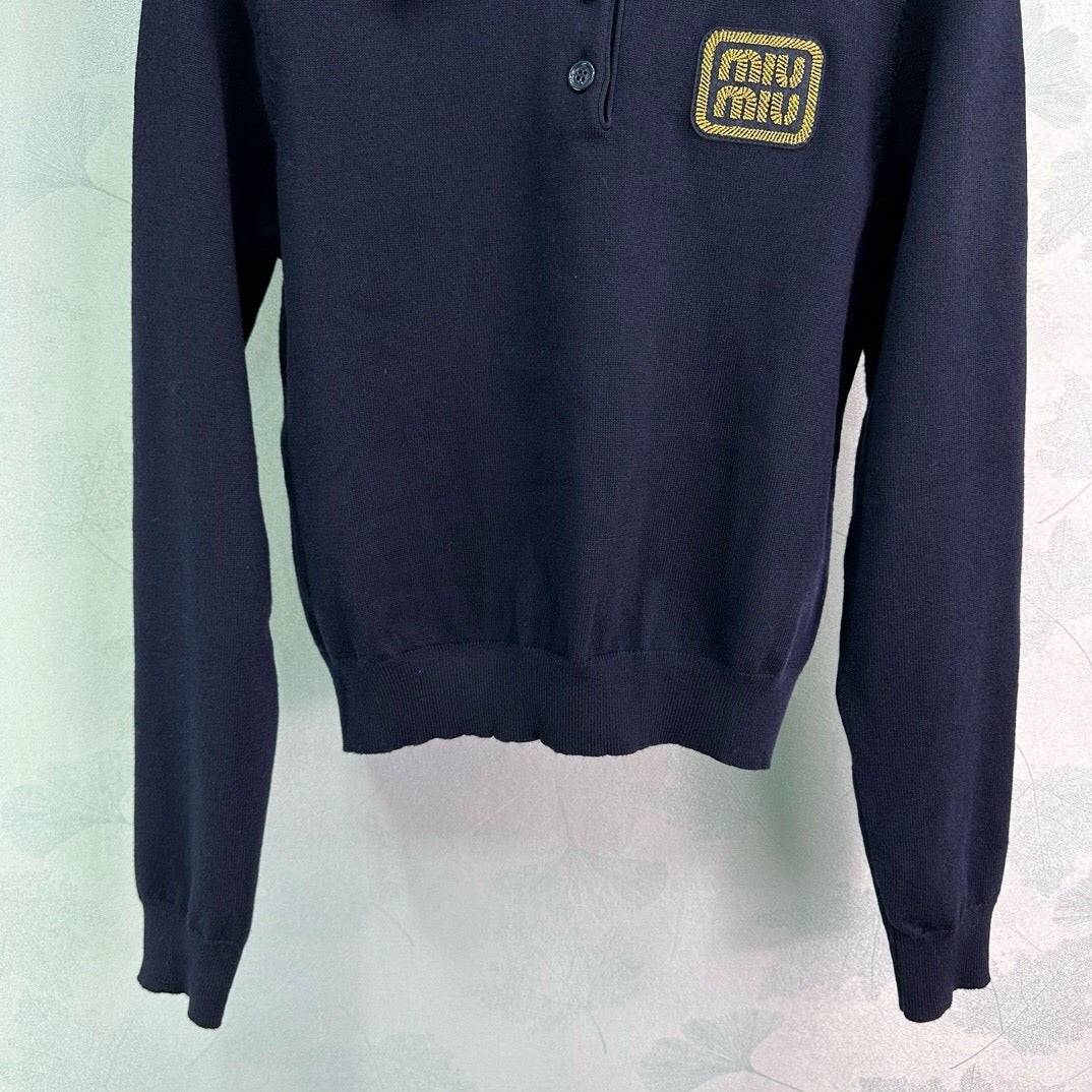 Logo Patch Knit Polo