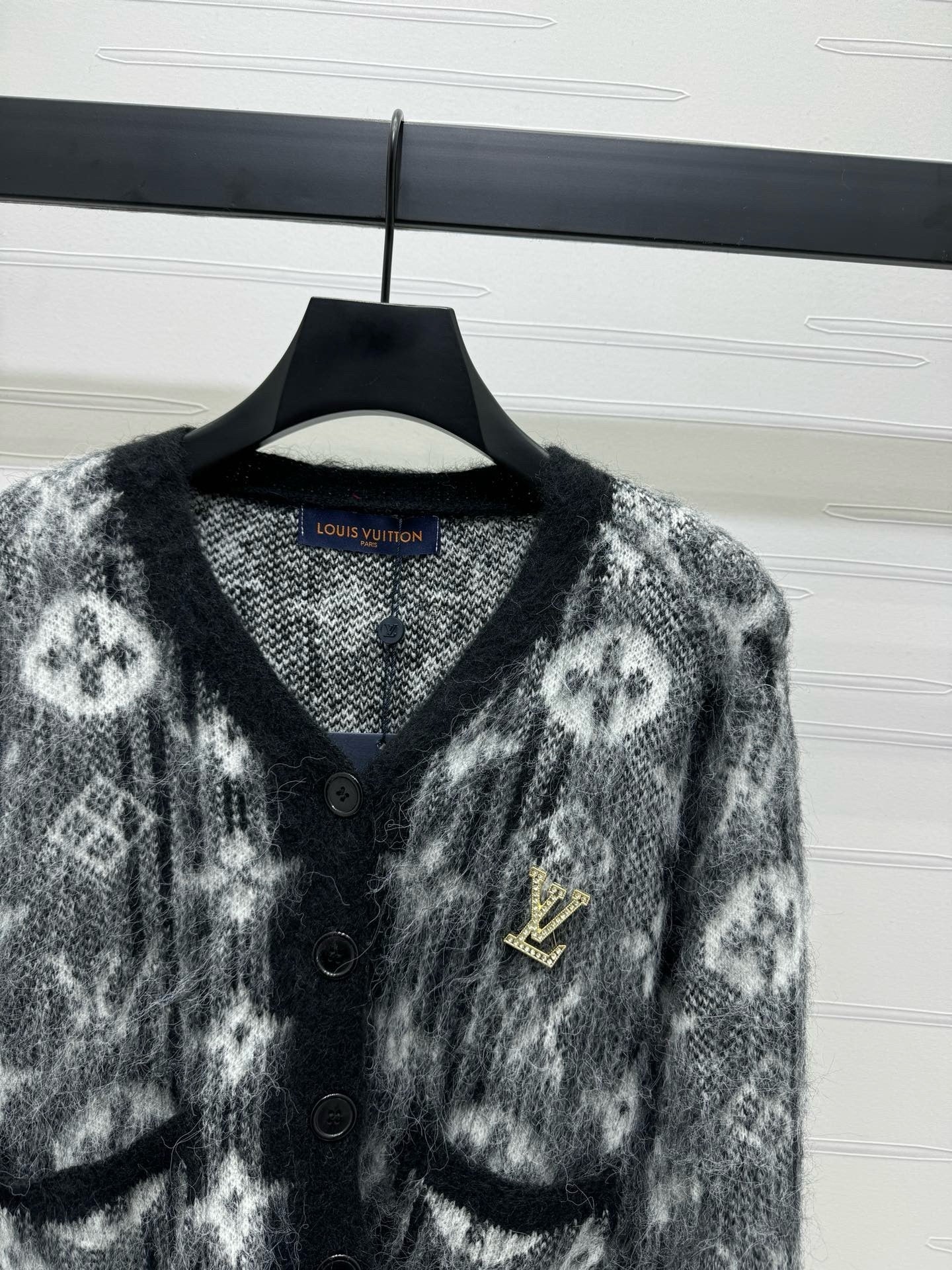 Monogram Fuzzy Knit Cardigan