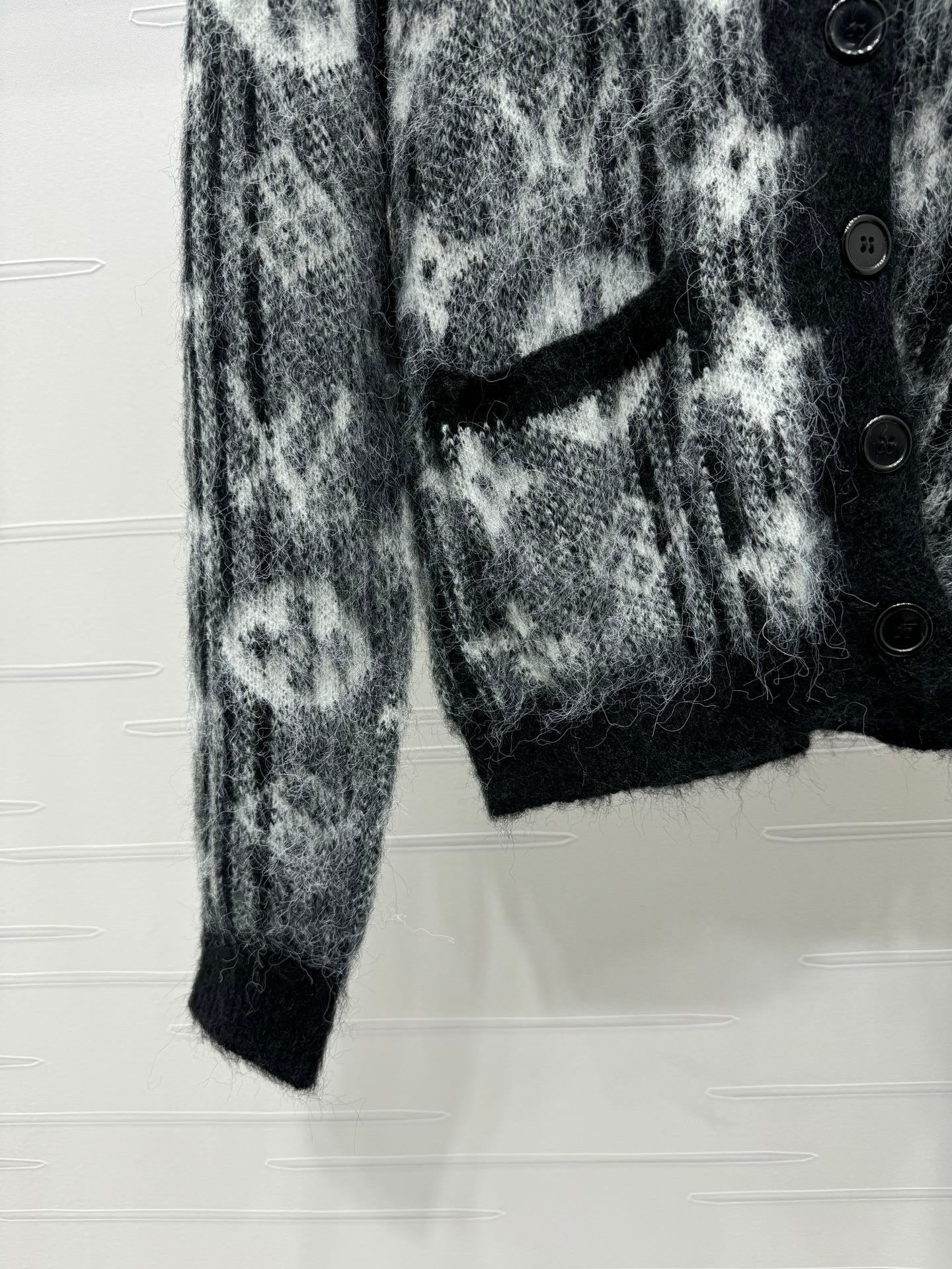 Monogram Fuzzy Knit Cardigan