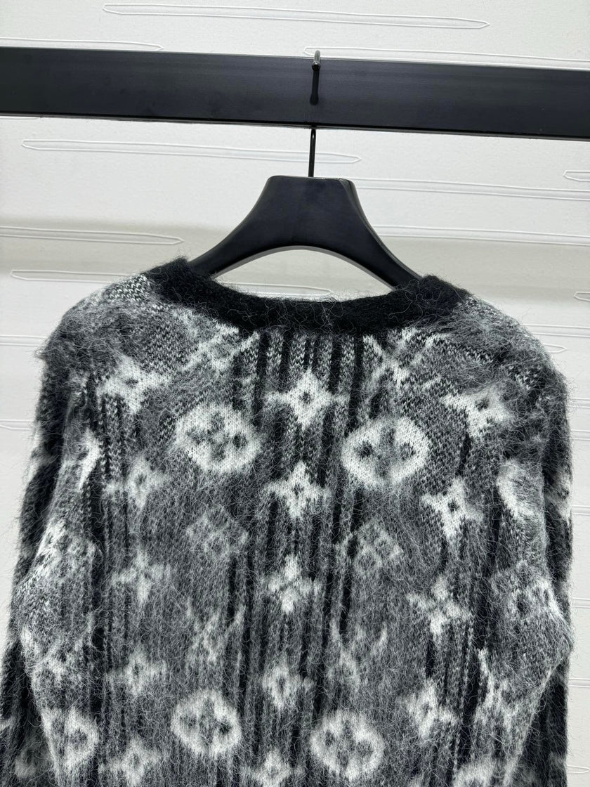 Monogram Fuzzy Knit Cardigan