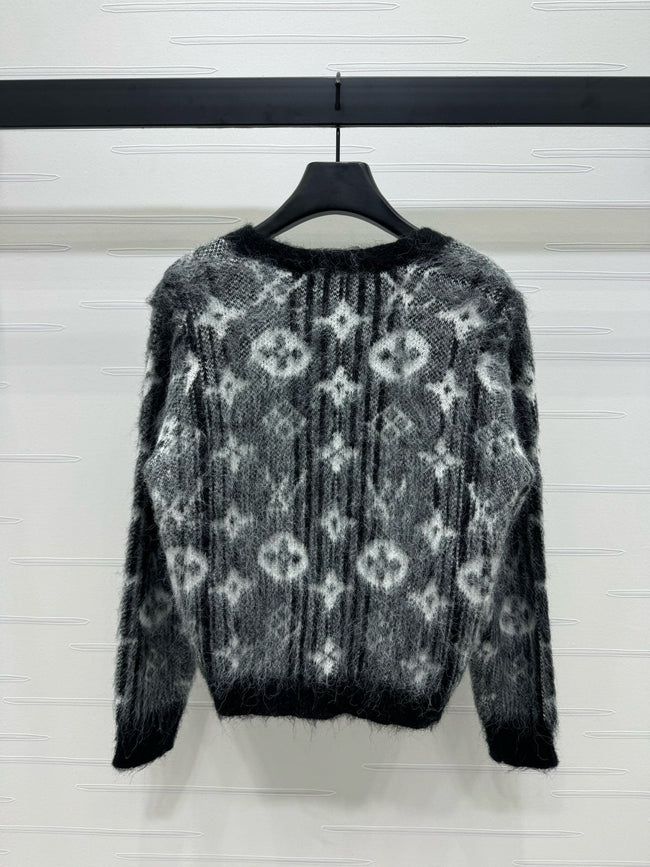 Monogram Fuzzy Knit Cardigan