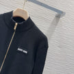 Zip-Up Cropped Ribbed Cardigan