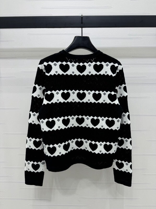 Heart Pattern Button Cardigan