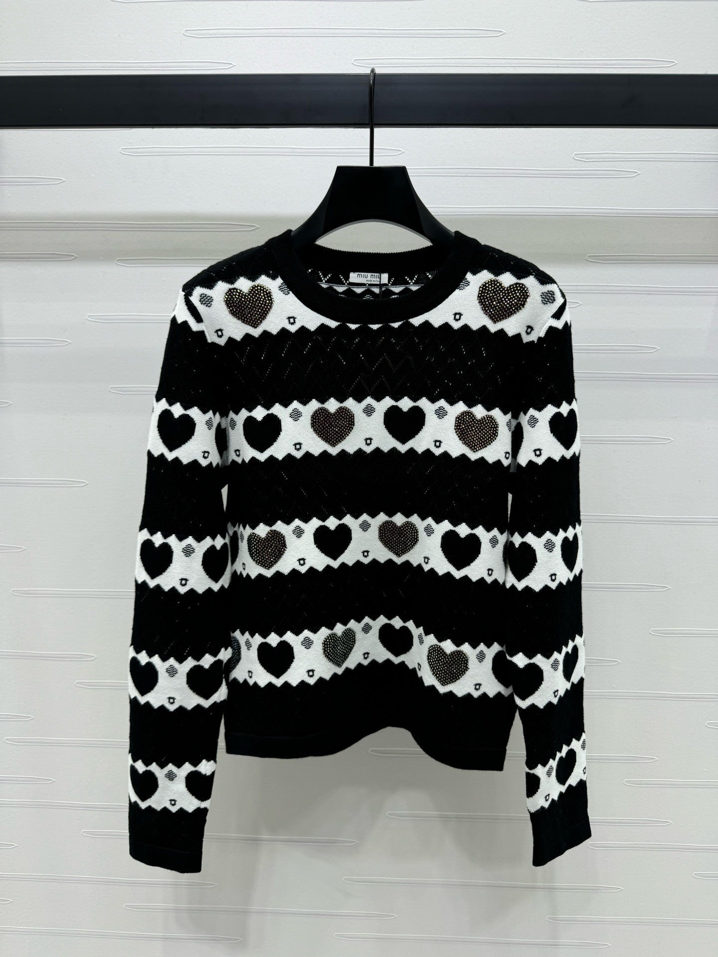 Heart Pattern Knit Sweater