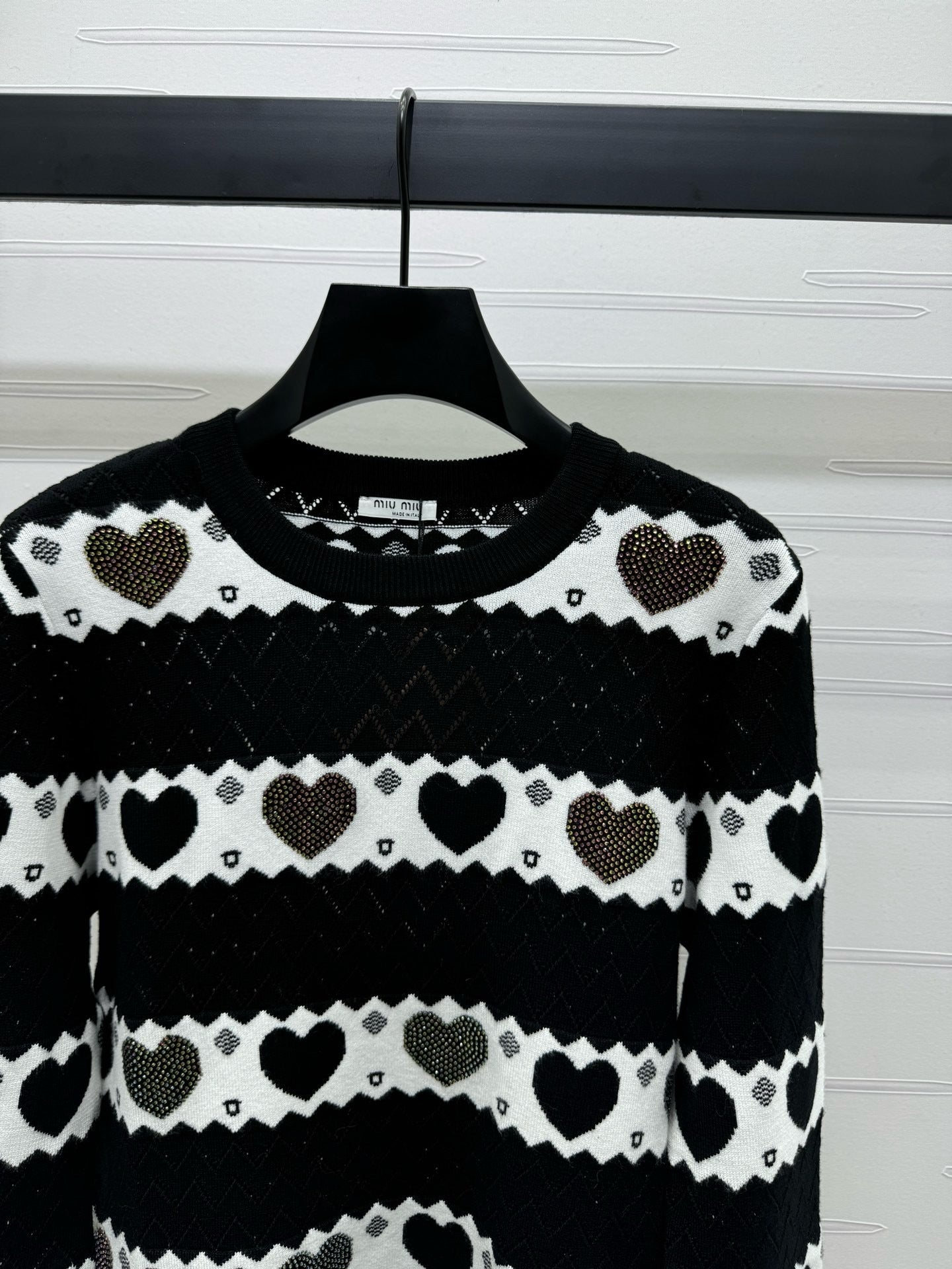 Heart Pattern Knit Sweater