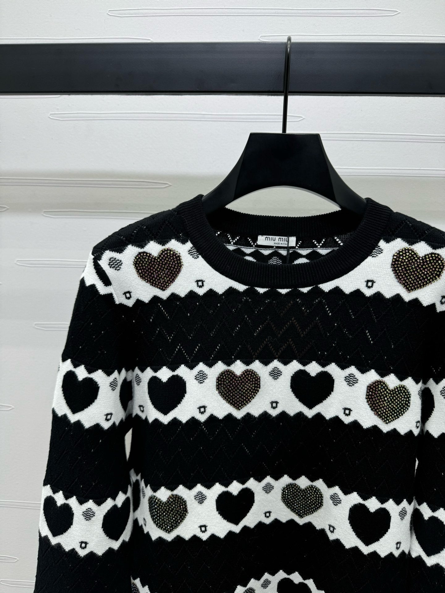 Heart Pattern Knit Sweater