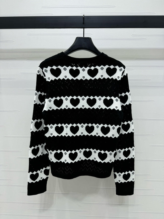 Heart Pattern Knit Sweater