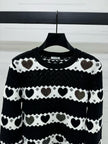 Heart Pattern Knit Sweater
