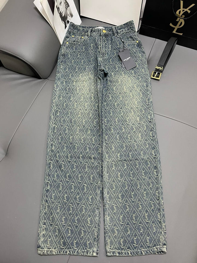 Monogram Wide-Leg Denim