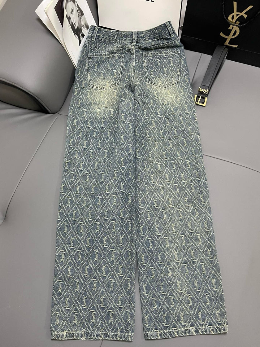 Monogram Wide-Leg Denim