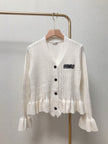 Ruffle Hem Knit Cardigan