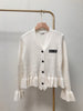 Ruffle Hem Knit Cardigan