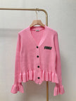 Ruffle Hem Knit Cardigan