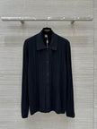 Cable Knit Button-Up Polo