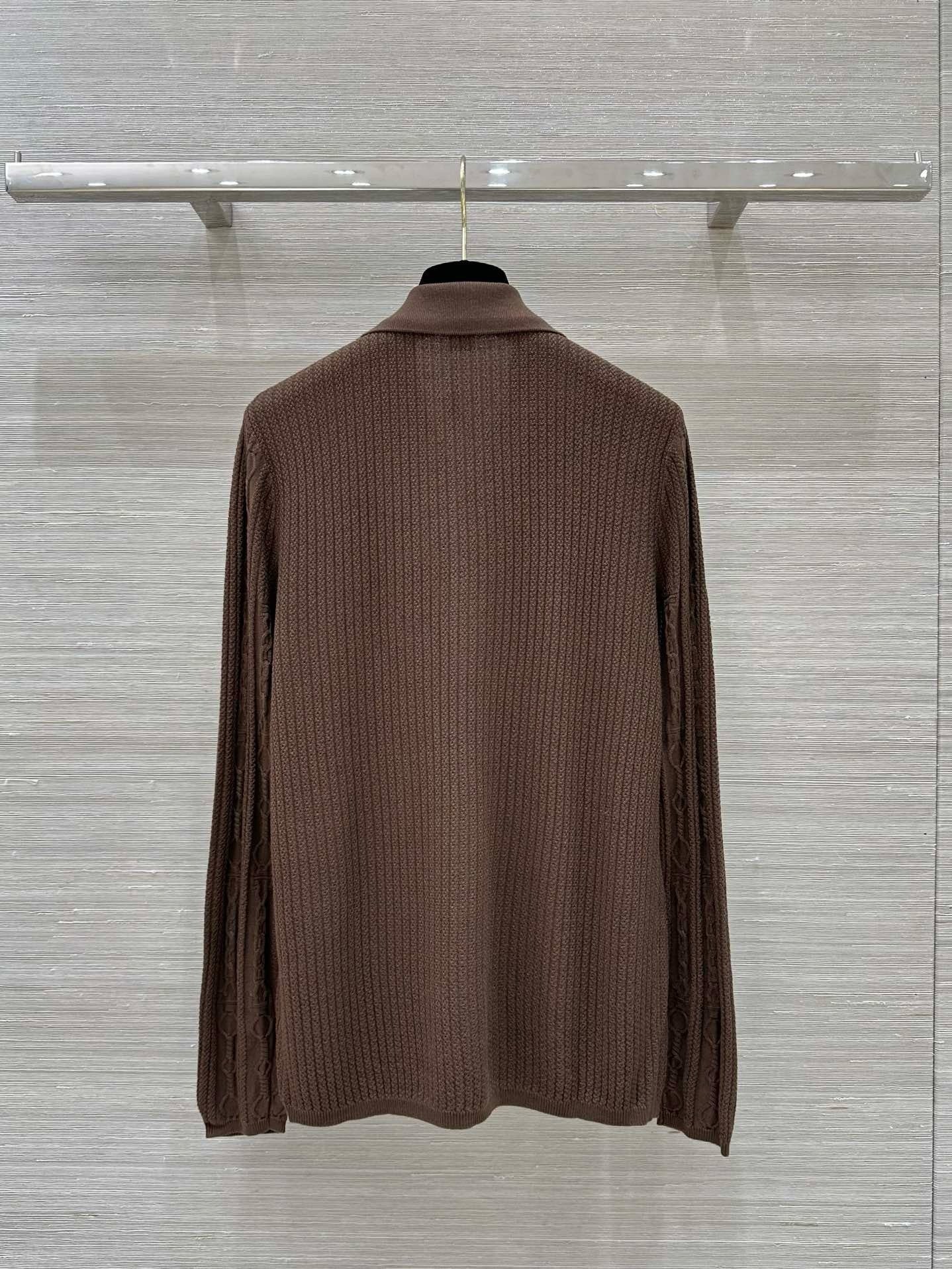 Cable Knit Button-Up Polo