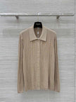 Cable Knit Button-Up Polo
