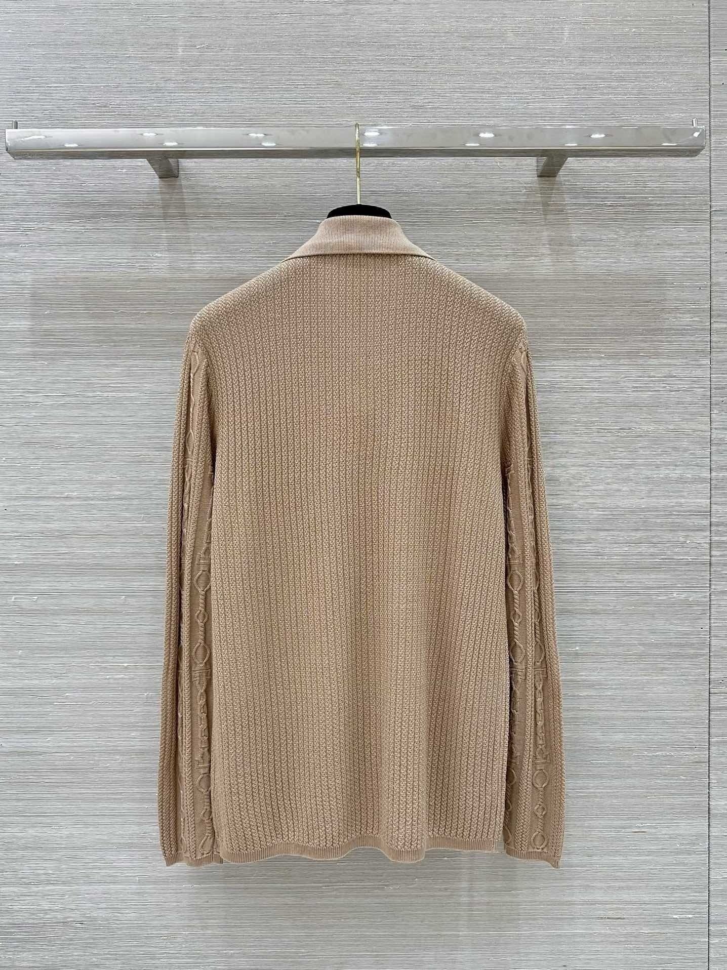 Cable Knit Button-Up Polo