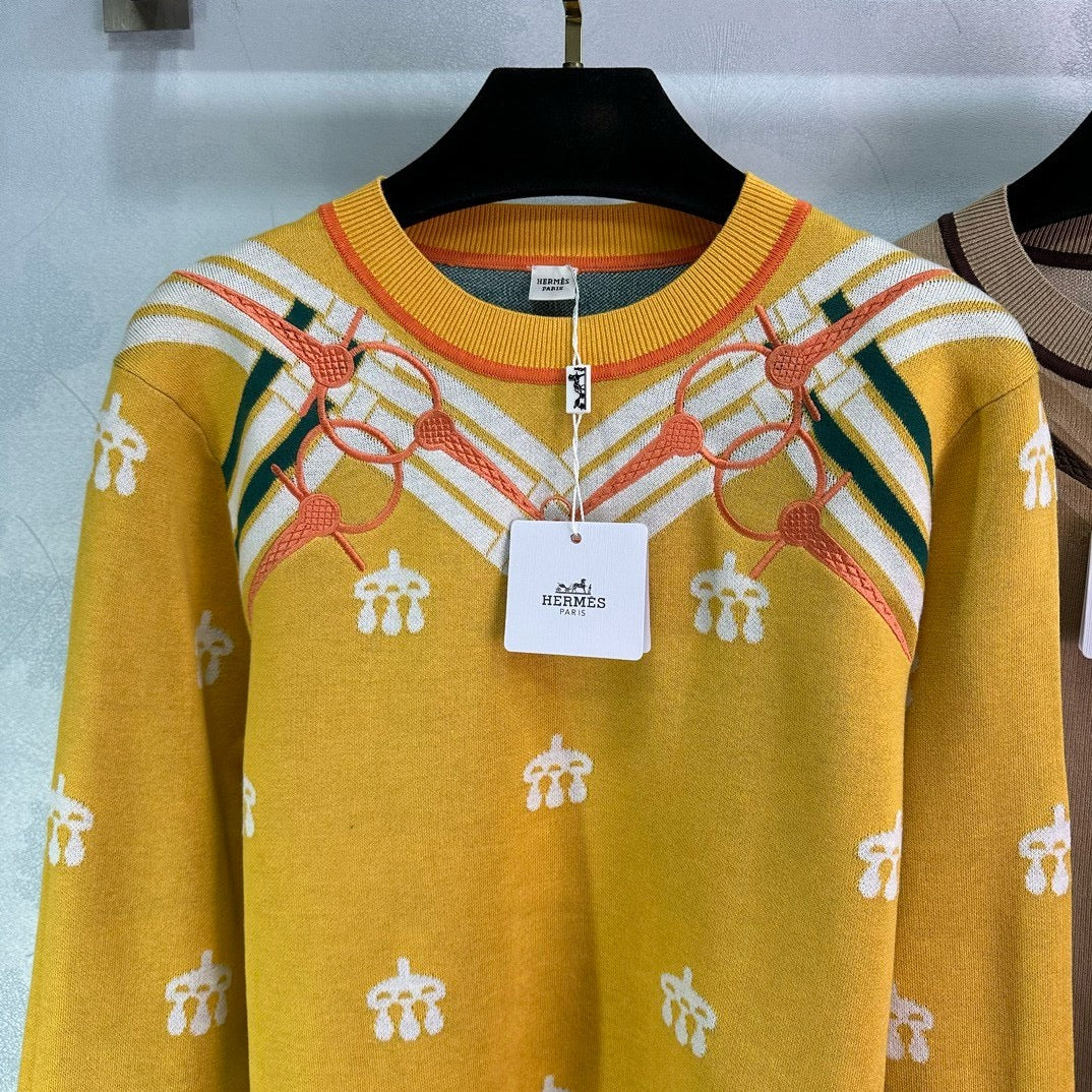 Equestrian Motif Knit Sweater