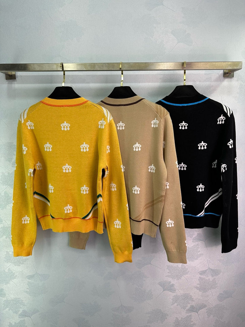 Equestrian Motif Knit Sweater