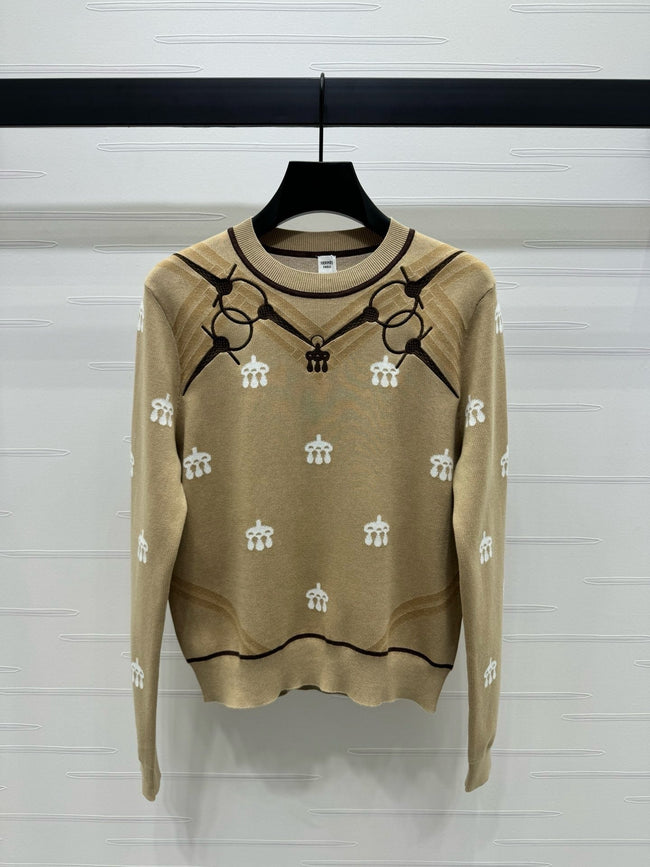 Equestrian Motif Knit Sweater