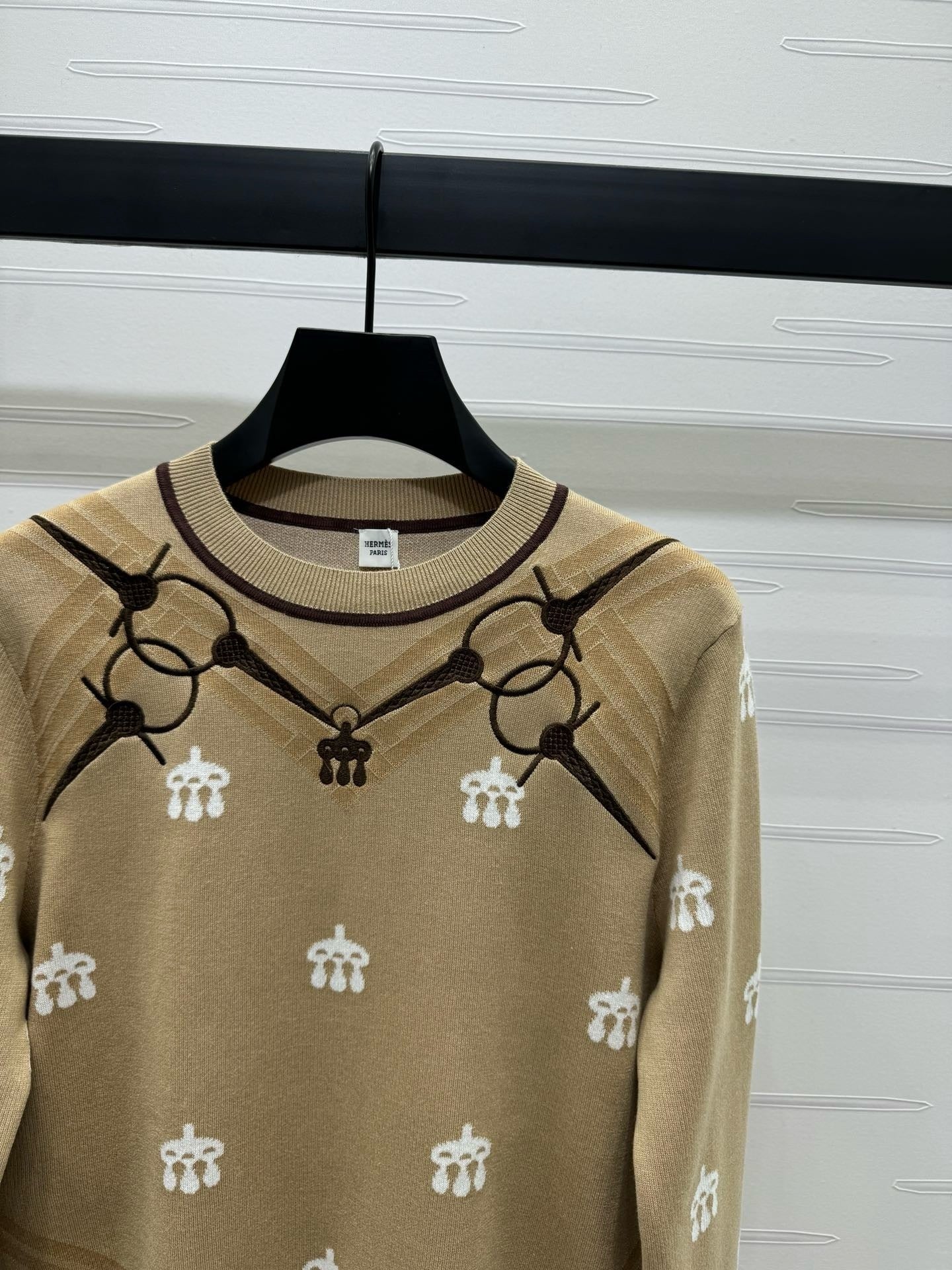 Equestrian Motif Knit Sweater