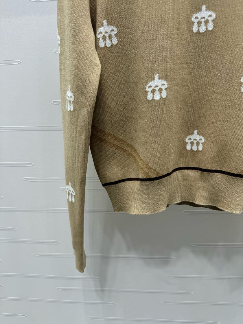 Equestrian Motif Knit Sweater