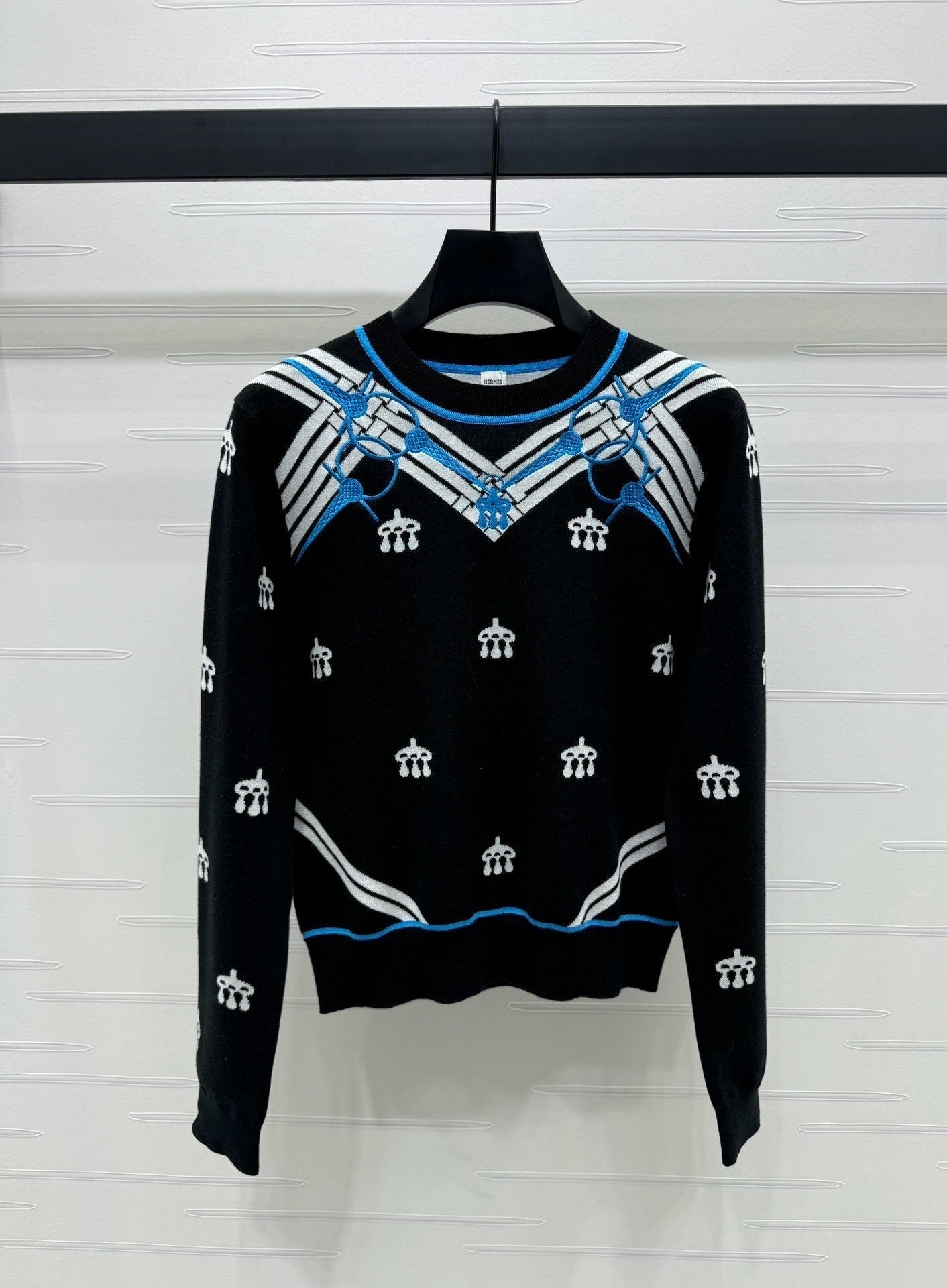Equestrian Motif Knit Sweater