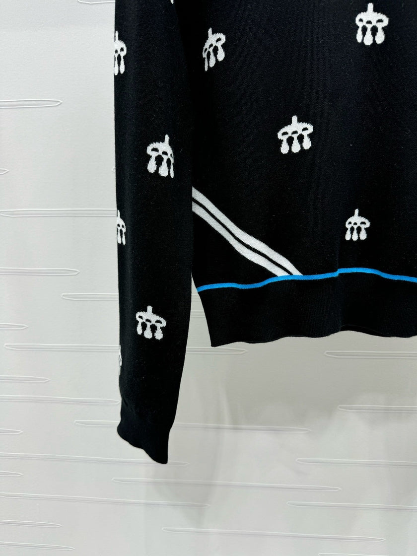 Equestrian Motif Knit Sweater