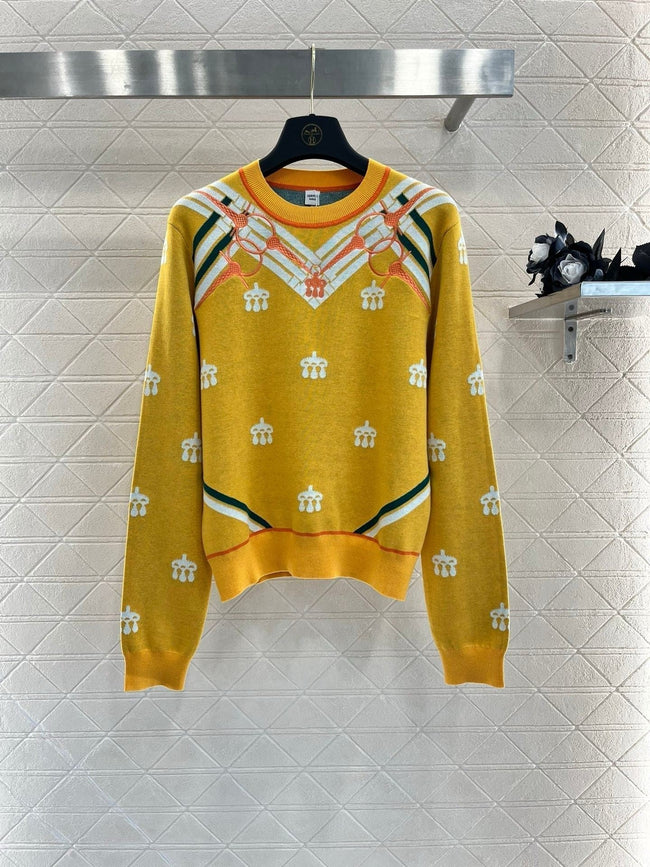 Equestrian Motif Knit Sweater