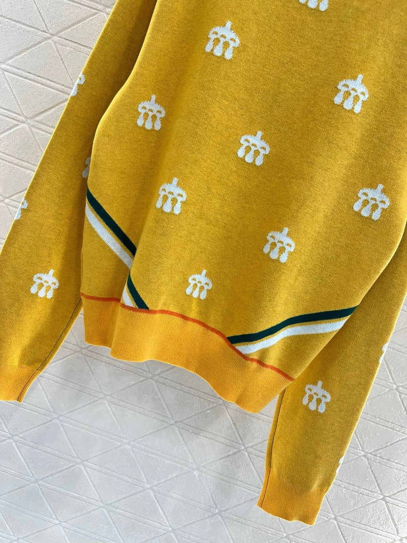 Equestrian Motif Knit Sweater