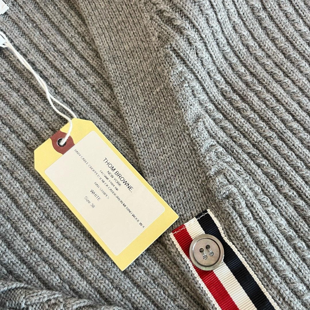 Ribbed Stripe Sleeve Cardigan