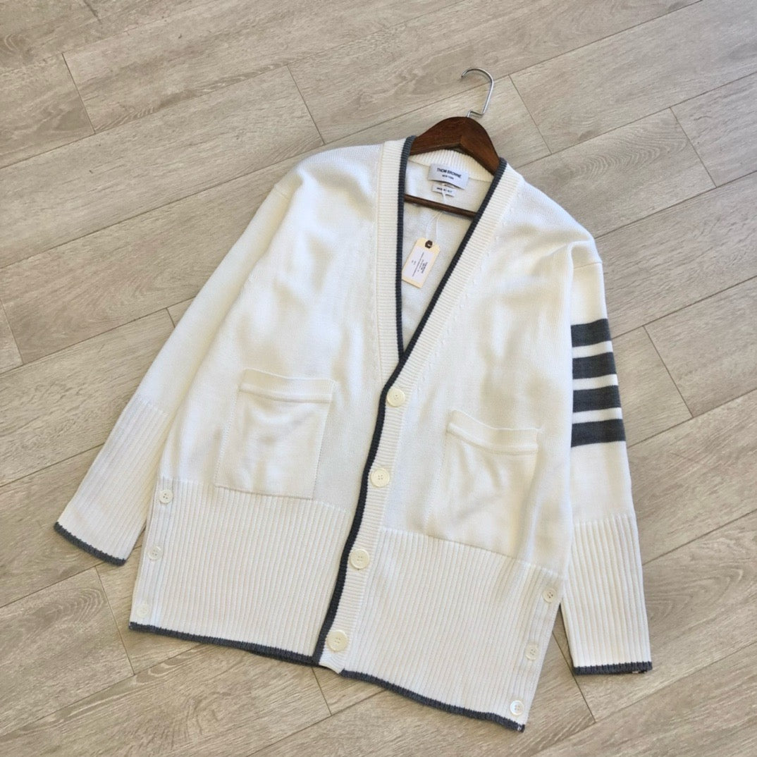 Classic Stripe Button Cardigan