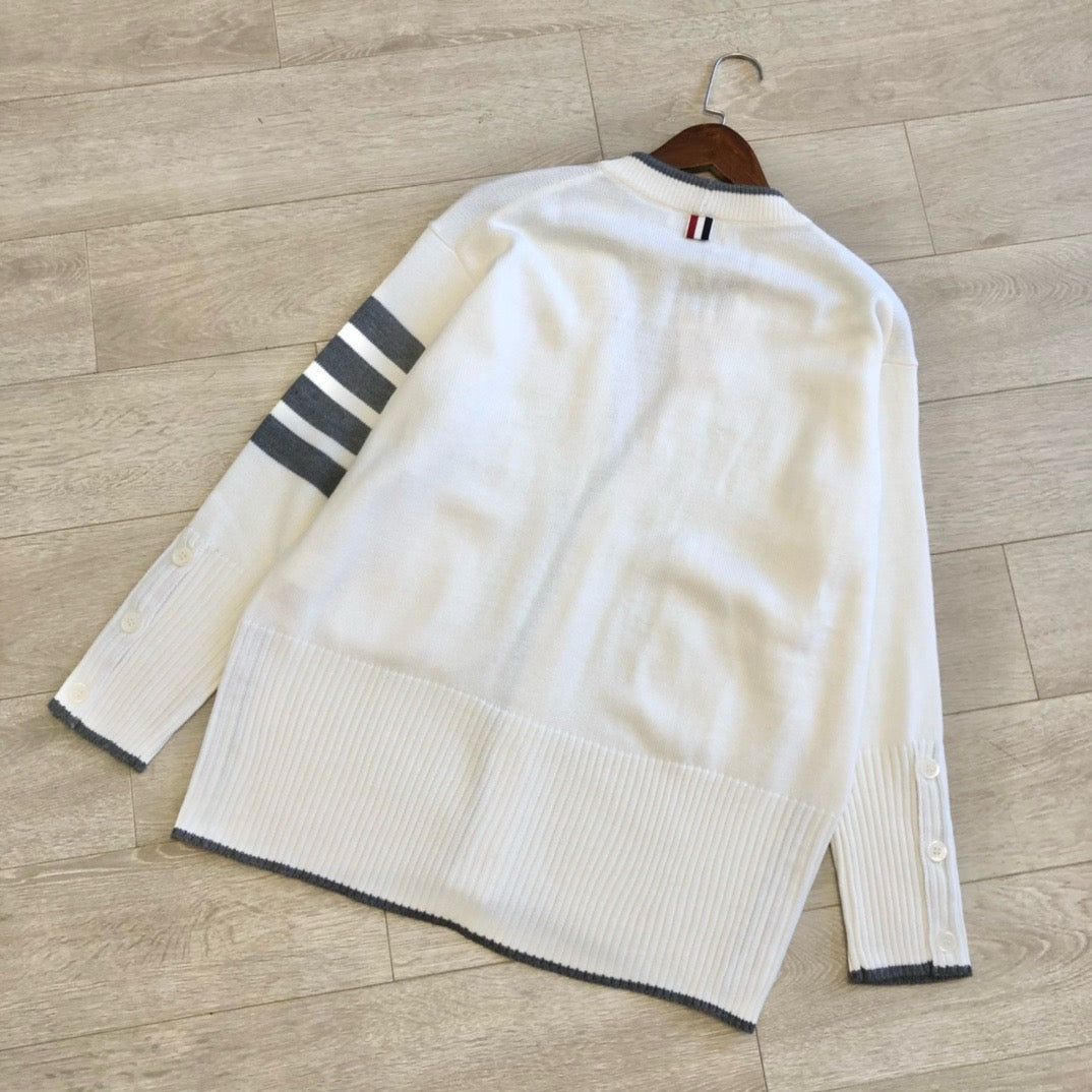Classic Stripe Button Cardigan