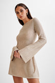 Taupe Twilight Sequin Mini Dress