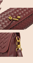 Tori Black Faux Leather Woven Clutch