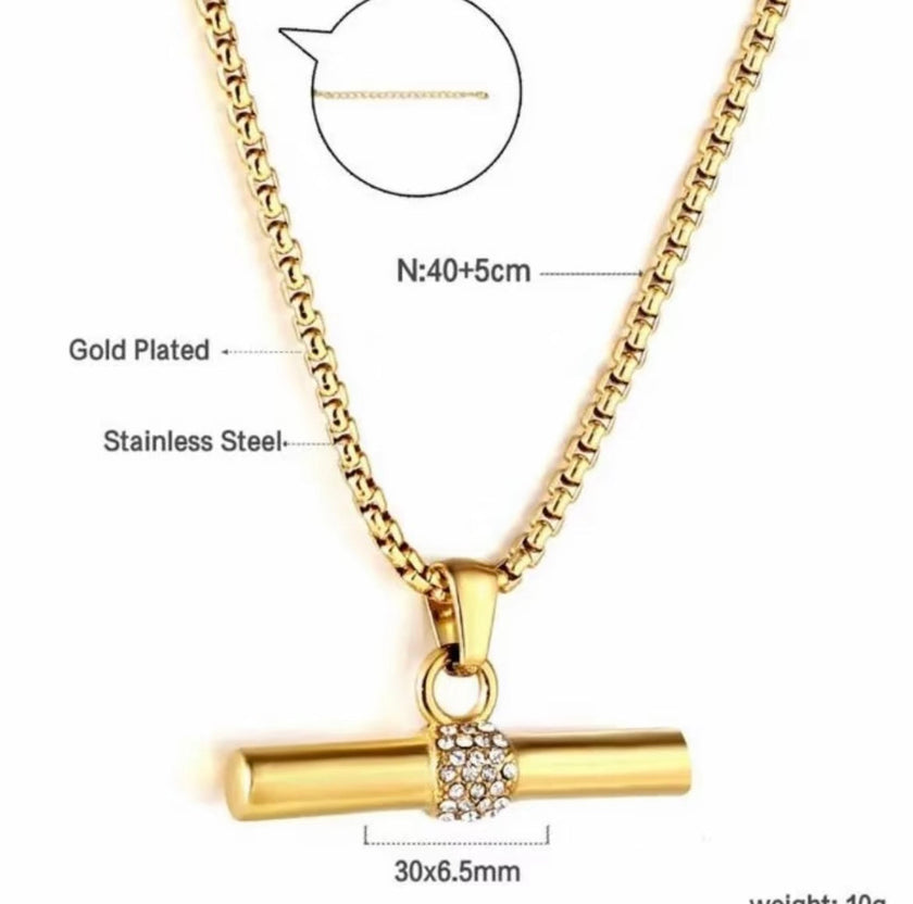 Bar diamanté necklace