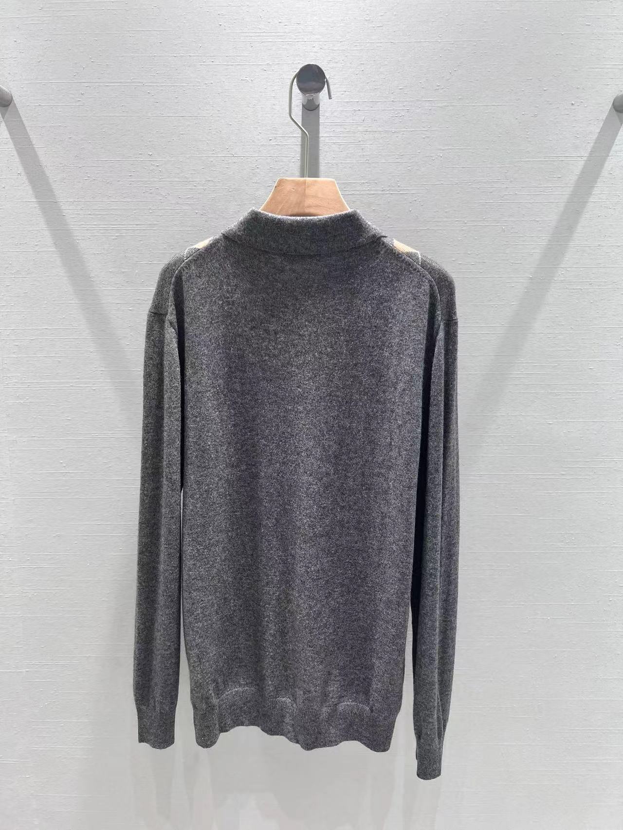 Argyle Knit Polo Sweater