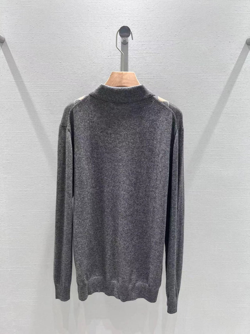 Argyle Knit Polo Sweater
