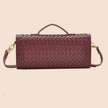 Tori Black Faux Leather Woven Clutch