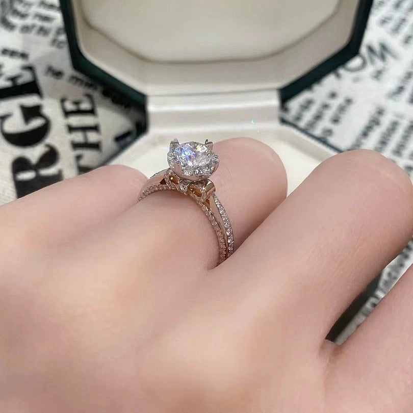 Sterling Silver Moissanite Ribbon Bow Ring – 1 Carat