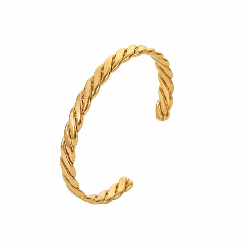 Twisted adjustable bangle