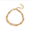 Triple layer beaded dainty bracelet