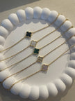Single clover stamps dainty bracelet