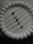 Single clover stamps dainty bracelet