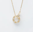 Diamond interlocked stamp necklace