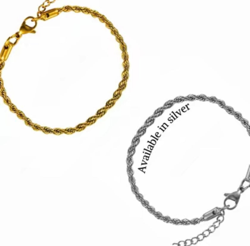 Rope bracelet stackable